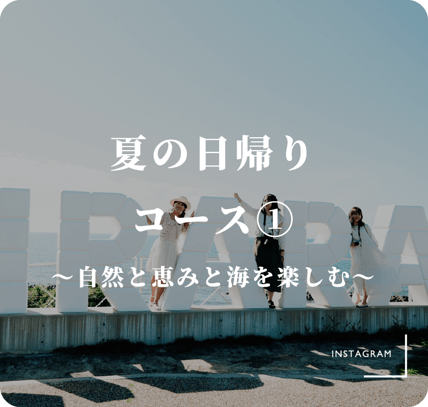 夏の日帰りコース① 〜自然と恵みと海を楽しむ〜