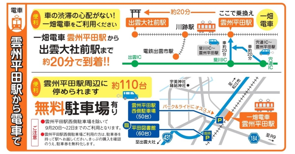 雲州平田駅周辺図
